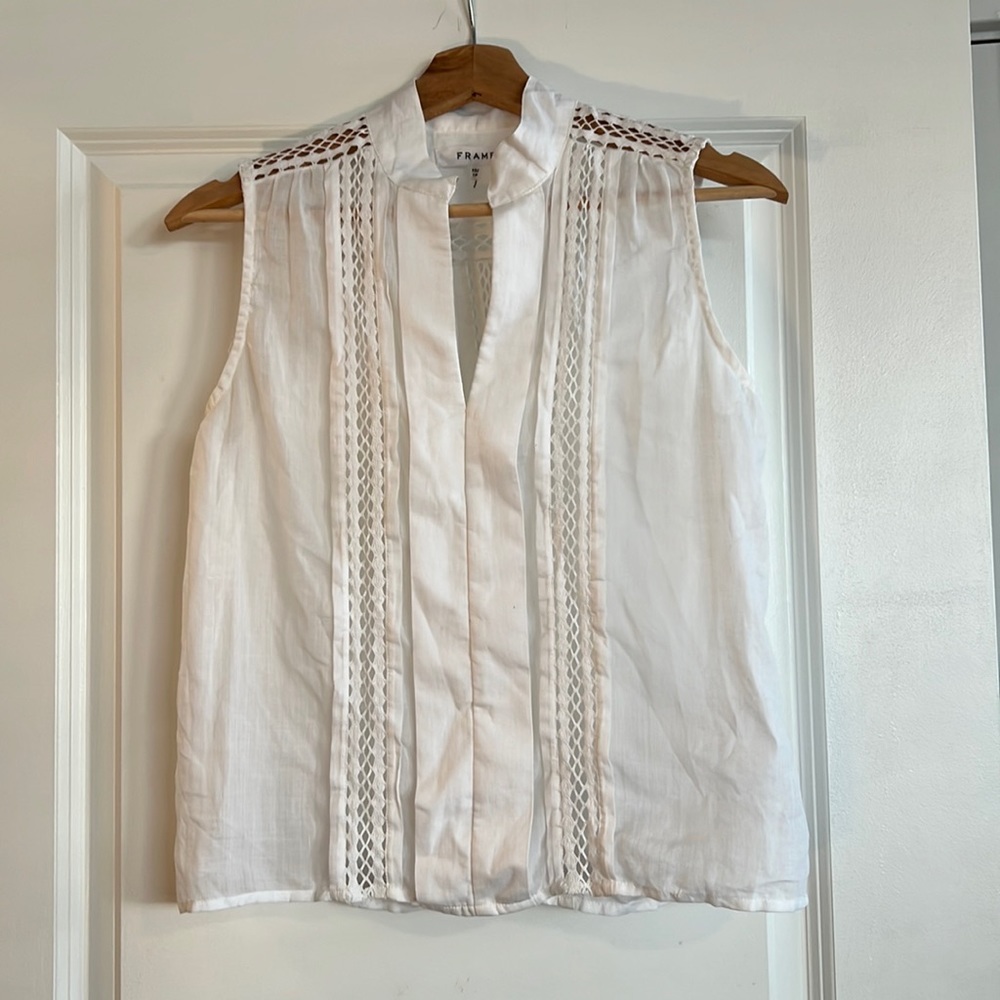 FRAME Sheer Sleeveless Blouse Size XS